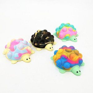 Pack of 4 Tortoise Popper Squeeze Keychain Toy